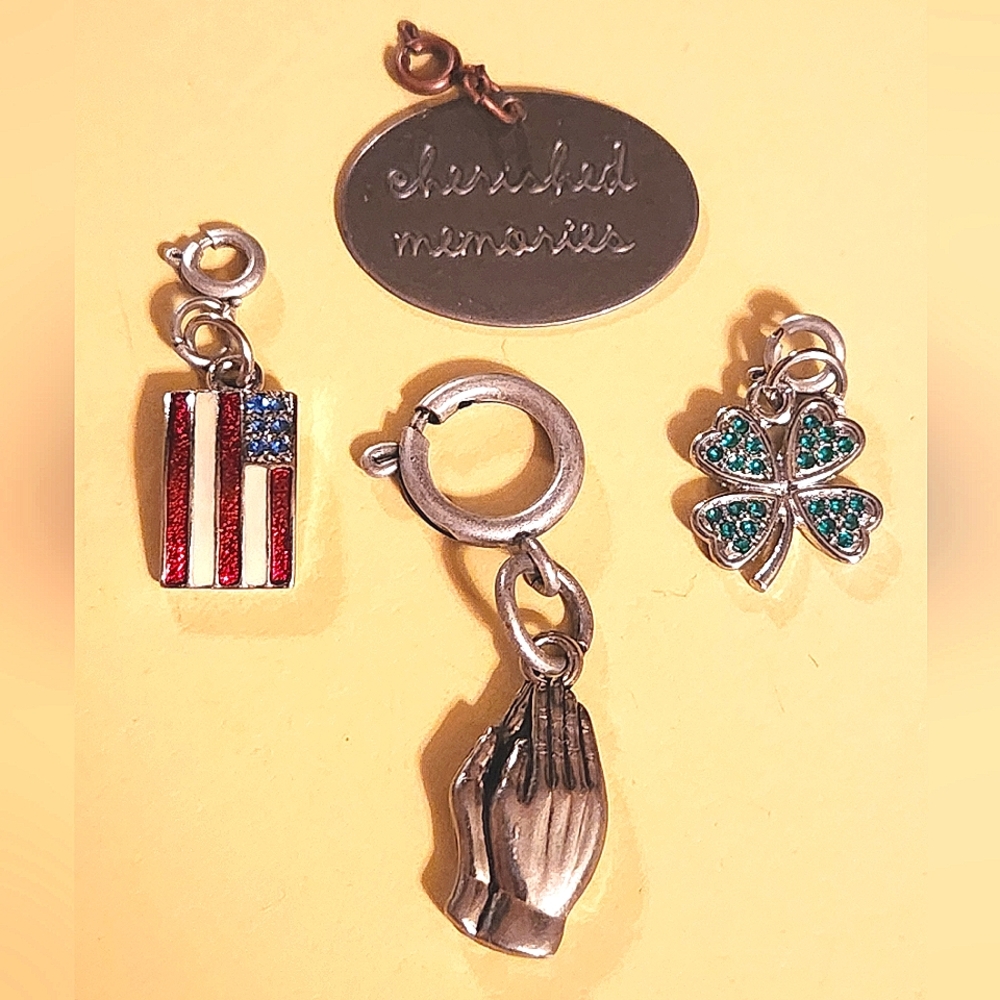 Anthropologie Lot Of 4 Mixed Media Charms